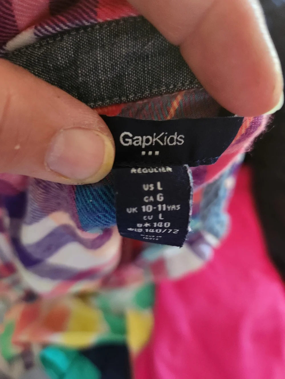 GAP Multicolor Plaid Cotton Button-Down Dress - Pink, Purple, Blue, Teal